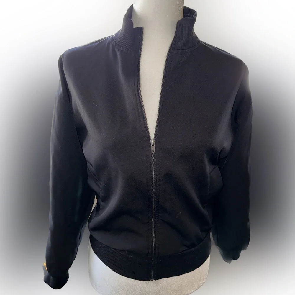 Black Jacket with Red Green Orange White stripes size S - Picture 2 of 15